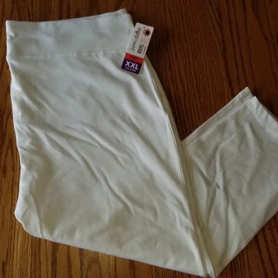 NWT Womens June & Daisy Bright White Capris Leggings 2XL
